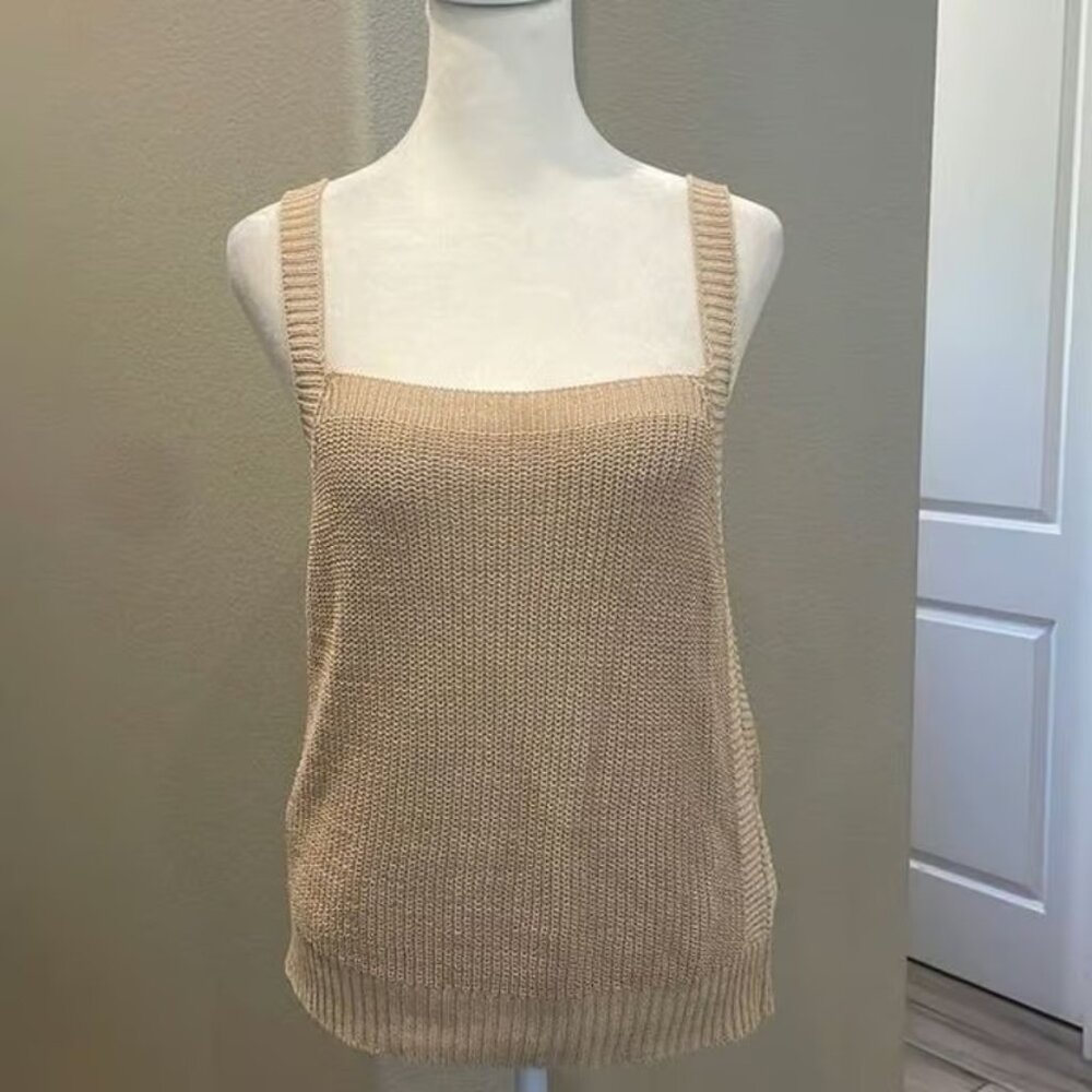 MANGO Basic Knitted Tank Top Size Small